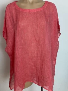 Blusa Top Túnica Top Eileen Fisher Gause a Rayas ALTA Bajo Cuadrado M Nueva con Etiquetas $178 - Imagen 1 de 7