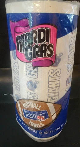 NEW York NY Giants Paper Towel Roll NFL Mardi Gras Vintage HTF Cover
