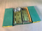 3 Vintage Nos Stanley Butt Hinge 241F 4"X 4" Satin Steel Brass Plated Usa Made