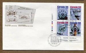 CANADA First Day Series 1986-06-27 Science Technology Stamps L.L. CORNER BLOCK - Picture 1 of 2