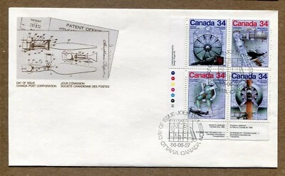 CANADA First Day Series 1986-06-27 Science Technology Stamps L.L. CORNER BLOCK - Image 1 of 2