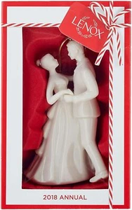 NIB LENOX Annual 2018 Bride and Groom Christmas Tree Holiday Ornament - Picture 1 of 2