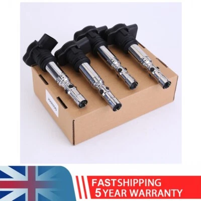 4PCS FOR AUDI SEAT SKODA VW 1.8 T 2.0 2.7 PENCIL IGNITION COIL NEW 06A905115 - Image 1 of 4