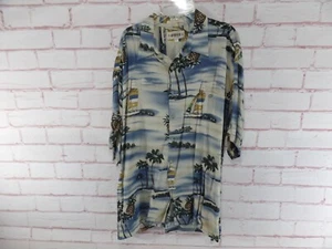 Vintage 80s Men's Campia Moda Rayon Hawaiian Shirt Button Up XL - Picture 1 of 5