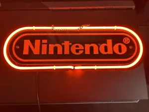 Letrero de luz roja neón Nintendo 14" hombre y mujer cueva regalo lámpara bar sala de juegos retro - Imagen 1 de 8