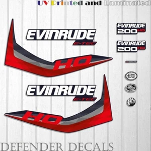Evinrude 200hp e-tec HO 2011-2014 Blue Cowl outboard engine decal set - Picture 1 of 1