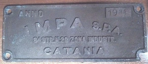 Catania, IMPA S.P.A. Pizarra para vagones de mercancías de la F.S. Año 1984 Nº 4 - Imagen 1 de 2