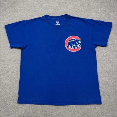 Chicago Cubs Mens Shirt Blue Large L Short Sleeve Majestic MLB Baseball Adults - Image 1 of 4