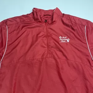 PGA Shell Houston Open Golf Windbreaker Jacket Red S/S Sz XXL 1/4 Zip Pullover - Picture 1 of 13