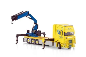 1:50 WSI MCT SCANIA S CS20H 8X4 RIGED FLAT BED TRUCK LOADER CRANE Diecast Model - Picture 1 of 4
