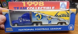 1998 WHITE ROSE COLLECTIBLES ST LOUIS RAMS TRACTOR TRAILER DIE CAST 1/80 - Picture 1 of 1