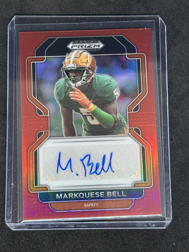 2023 Panini Prizm Draft Picks 2022 Update Red /199 Markquese Bell #RA-MBE Auto - Image 1 of 2
