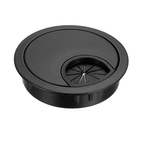 Cable Hole Cover 2-1/8" Zinc Alloy Desk Grommet for Wire Organizer Black New - Picture 1 of 4