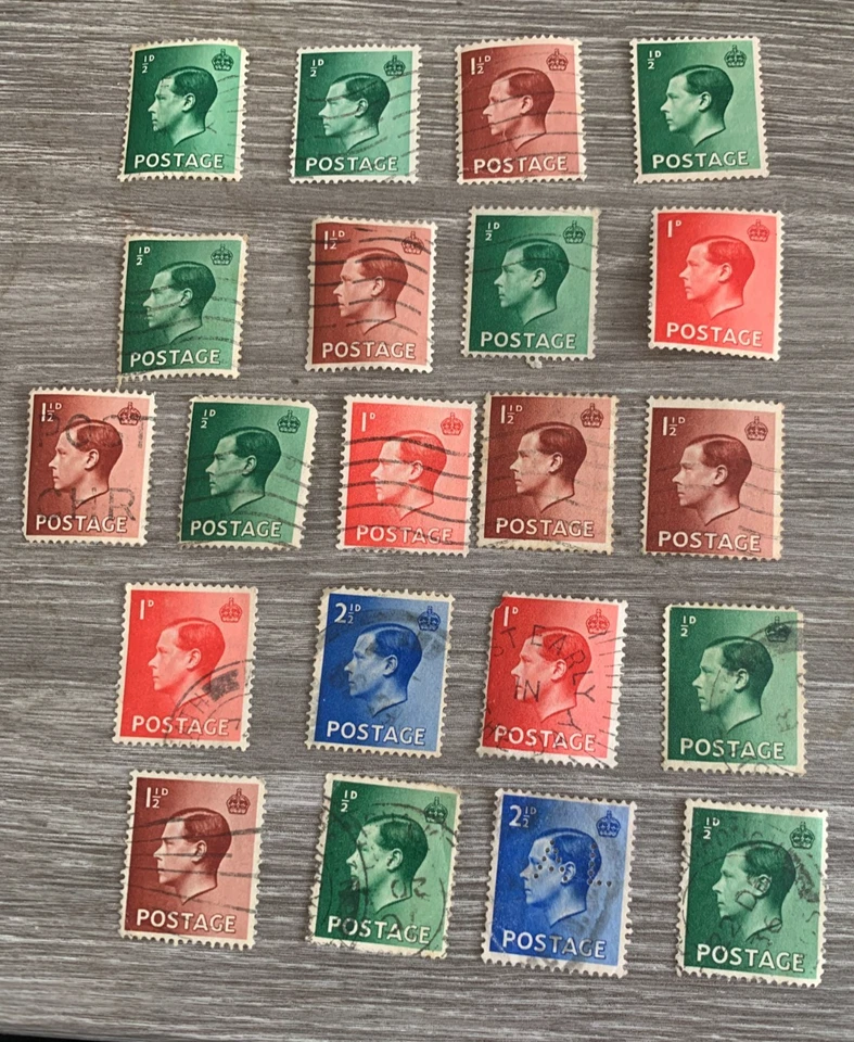 GREAT BRITAIN 1936. 21 STAMPS OF KING EDWARD VIII. DUPLICATION. — 第 1/1 张图片
