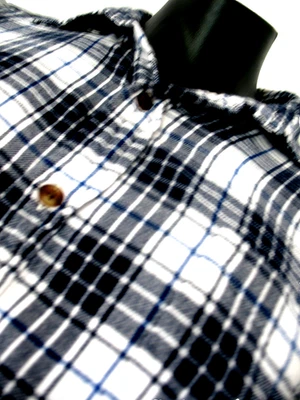 Camisa de franela azul/blanco Chaps manga larga para hombre talla XLTG Foto 1 de 4