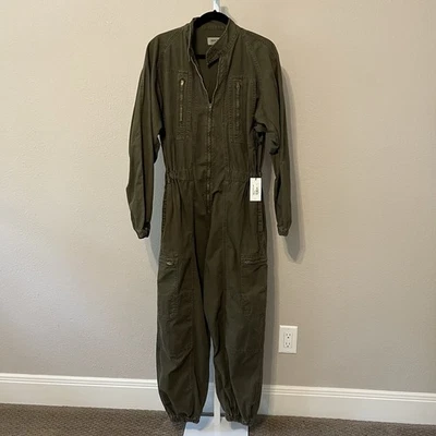 Mono Agolde Mujer Talla 4 Verde Oliva Denim Manga Larga Cremallera Reunida $348 Foto 1 de 4