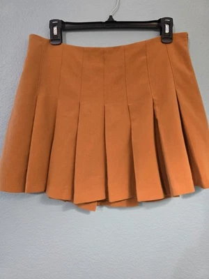 Falda Plisada Forrada Mostaza Camel Forrada Otoño Pesada Talla Grande 31 Cintura Foto 1 de 4