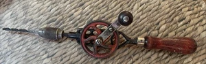 Antique Vintage Goodell-Pratt Egg Beater  Hand Drill Rosewood Handle Made in USA - Picture 1 of 7