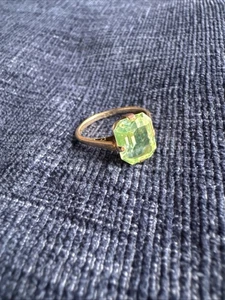 antiker Art Deco Ring 9 kt Gold Uranglas - Bild 1 von 9