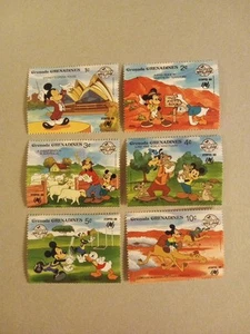 Grenada - Disney Characters Australia Adventure Stamps MNH , Set of 6 - Imagen 1 de 1