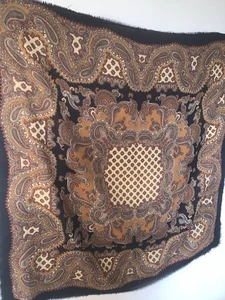 Vintage Gianni Versace Paisley Mandala Pure Wool Shawl Wrap Blanket Large Scarf - Picture 1 of 13
