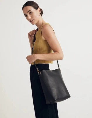 Madewell Leather Bucket Bag Shoulder Crossbody Black - Image 1 of 4