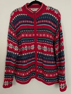 Vintage Heirloom Collectibles FairIsle Knit Cardigan Womens M Cabin Core Sweater - Picture 1 of 14