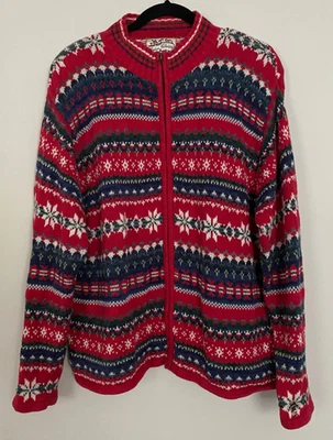 Vintage Heirloom Collectibles FairIsle Knit Cardigan Womens M Holiday Sweater - Image 1 of 4