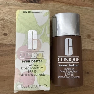 Clinique Even Better Makeup SPF 15 WN 125 Mahogany 1oz Foundation New Boxed - Picture 1 of 8