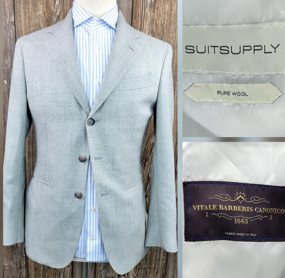 Abrigo deportivo Suitsupply Havana Jetted Vitale Barberis Canonico gris lana para hombre 36R Foto 1 de 4