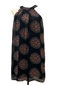 Vestido sin mangas escote falso estampado floral geométrico talla M bebé muñeca - Imagen 1 de 5