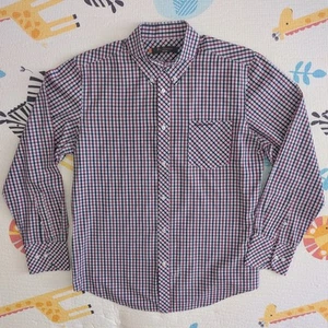 BEN SHERMAN Heritage Shirt XL White Red Blue Mens Long Sleeve Check Mod Skins - Picture 1 of 14