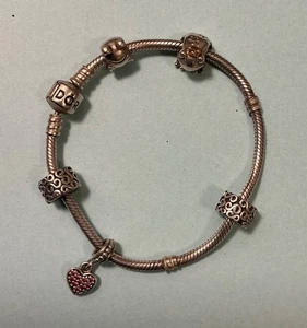 Gebrauchte Pandora Schlangenkette Armband mit Fassverschluss - Bild 1 von 7