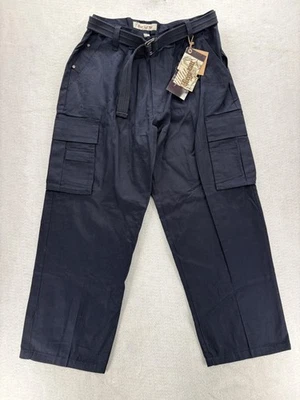 Pantalones de Colección Regal Wear Para Hombres 40x32 Azul Marino Carga Utilidad Cinturón Hip Hop Y2K Nuevos con Etiquetas Foto 1 de 4