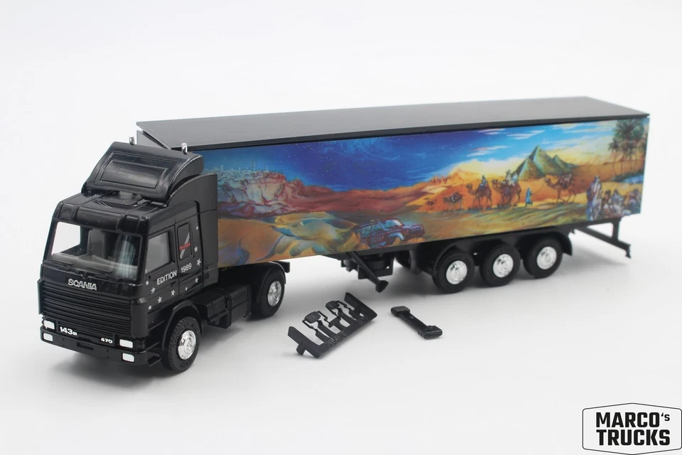 Herpa Scania 143 470 box semi-trailer truck "Edition 1989" 1:87 /H26154 - Image 1 of 1