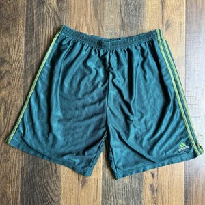 Vintage 90s Y2K Style Adidas Basketball Shorts Green Striped Men’s XXL - Picture 1 of 8