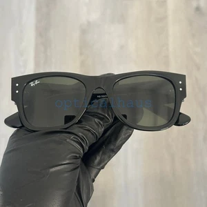 Gafas de sol Ray-Ban RB0840S MEGA WAYFARER 901/31 pulidas negras con lentes verdes - Imagen 1 de 5