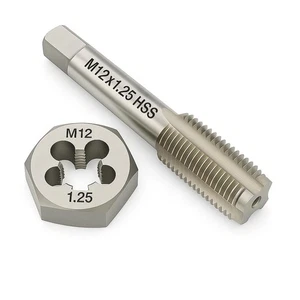 M12 x 1,25 Set Metrico Rubinetto e Stampo HSS Rubinetto Macchina e GCr15 Acciaio Lega Esagonale D... - Foto 1 di 6