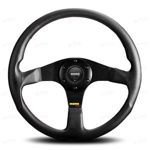 Genuine MOMO Tuner Black Leather 350mm Steering Wheel - Picture 1 of 1