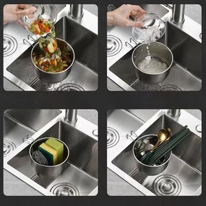 Abtropfkorb für Küchenspüle mit Edelstahl Abfallfilter Design - Zdjęcie 1 z 12