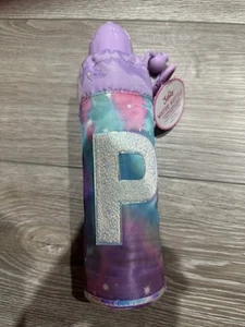 BOTELLA DE AGUA JUSTICIA INICIAL P PASTEL TIE DYE BRILLANTE ¡SÚPER LINDA!! - Imagen 1 de 2