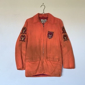 Vintage 70'S Carters  Hunting Jacket Made in USA Men's Large True Vintage Orange - Picture 1 of 8