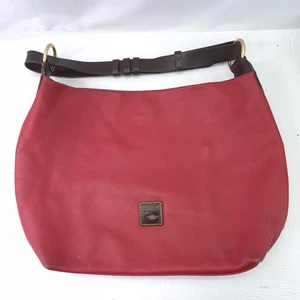 Dooney & Bourke Hobo Red Leather Handbag Purse Large Shoulder Bag Vintage Style - Picture 1 of 13
