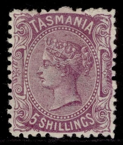 AUS - Tasmania QV SG155a, 5s mauve, M MINT. Cat £450. PERF 12 wmk lined TAS - Picture 1 of 1