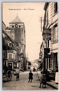 Cosne-sur-Loire Rue St-Jacques Francia Escena Callejera Niños Estilo RP De Colección  - Imagen 1 de 2