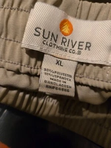 SUN RIVER CLOTHING CO. XL BEIGE DRAWSTRING SHORTS MEN - Picture 1 of 5