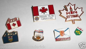 Canada Pins Alberta, Ottawa, Ontario, British Columbia, Nova Scotia - 7 Total - Picture 1 of 5
