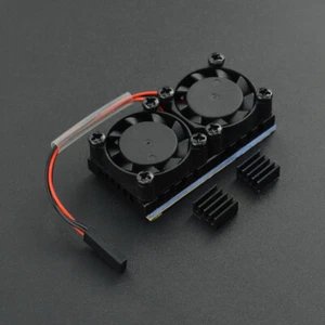 Kühler Kit Dual Lüfter + Aluminium Kühlkörper für Raspberry Pi 3B 2B Chip - Bild 1 von 5