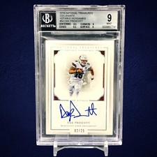 2016 National Treasures Dak Prescott 2/25 RC BGS 9 Mint Auto 10 Rookie Autograph