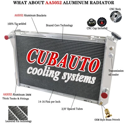 Upgrade 4 Core Radiator For 1982-1992 87 Chevrolet Camaro Z28 Pontiac Firebird Foto 1 de 4